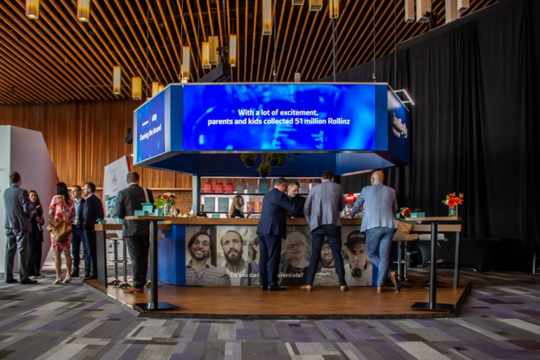 Brand Loyalty CGF - High-end custom RENTAL booth, on a 20×20 ft hexagonal